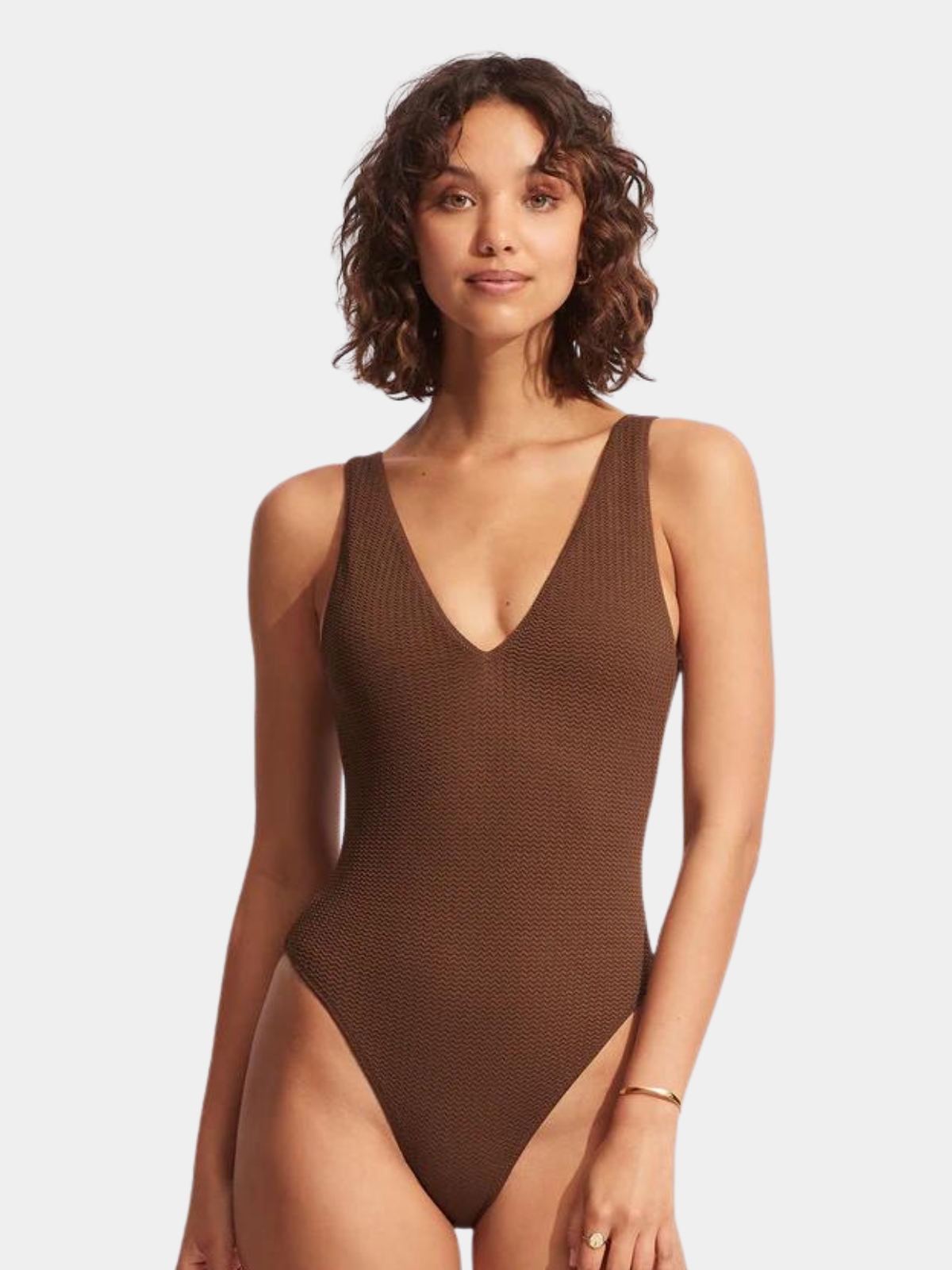 Seafolly Women's Sea Dive Deep V Neck One Piece Swimsuit